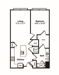 1 bed, 1 bath, 789 sqft, $1,654