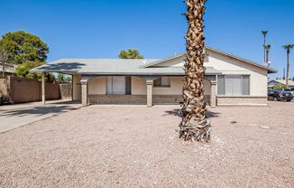 Single Level 3 Bedroom + 2 Bathroom + 1 Car Carport on Corner Lot in Tempe