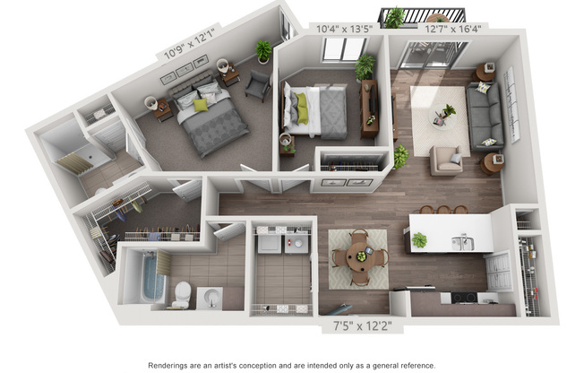 2 beds, 2 baths, 1,102 sqft, $1,545, Unit 211