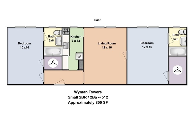2 beds, 2 baths, 775 sqft, $1,900, Unit 512