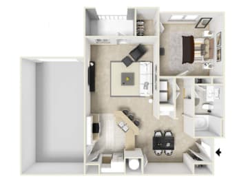 1 bed, 1 bath, 880 sqft, $1,306