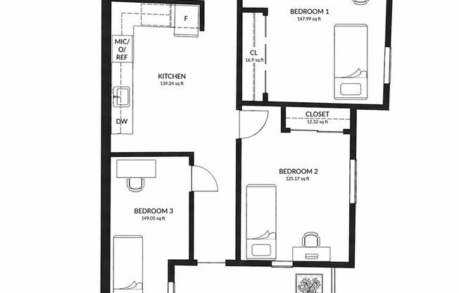 1 bed, 1 bath, 110 sqft, $1,100