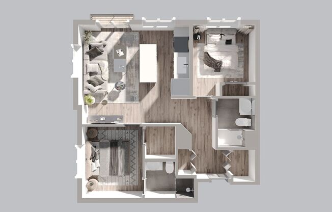 2 beds, 2 baths, 1,019 sqft, $3,415, Unit 607
