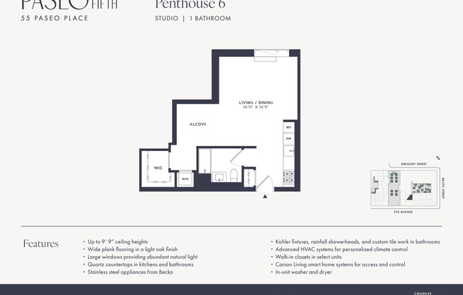 Studio, 1 bath, $4,500, Unit PH6