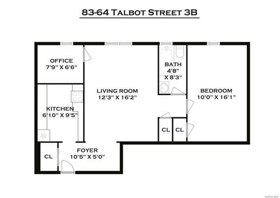 1 bed, 1 bath, $2,500, Unit 3B