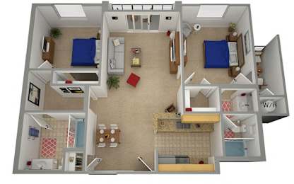 2 beds, 2 baths, 880 sqft, $2,409