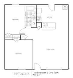 2 beds, 1 bath, 700 sqft, $975