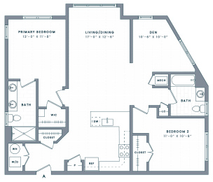 2 beds, 2 baths, 1,265 sqft, $4,405