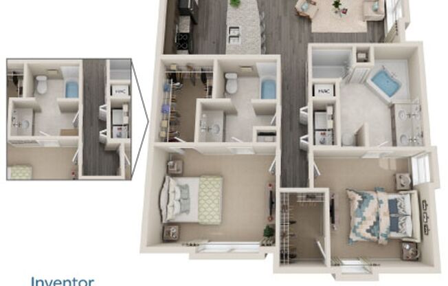 2 beds, 2 baths, 1,310 sqft, $1,945, Unit R162