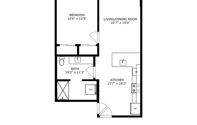 1 bed, 1 bath, 703 sqft, $795, Unit #508