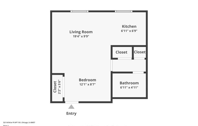 Studio, 1 bath, 400 sqft, $1,495, Unit 521-101