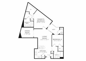 2 beds, 2 baths, 1,157 sqft, $2,520