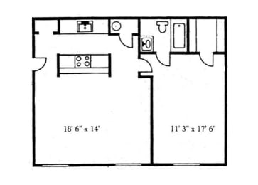 1 bed, 1 bath, 745 sqft, $929