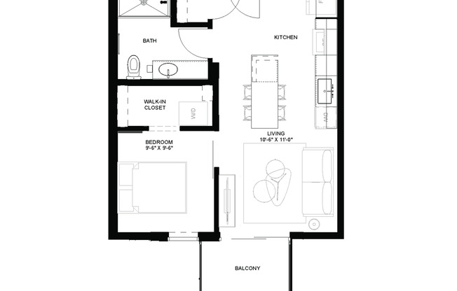 1 bed, 1 bath, 514 sqft, $1,575, Unit 414