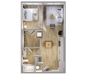 1 bed, 1 bath, 640 sqft, $1,459