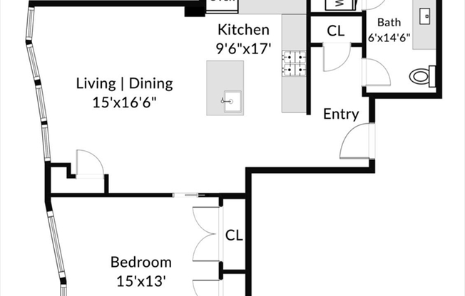 1 bed, 1 bath, 882 sqft, $6,500, Unit 4011
