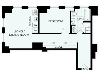 1 bed, 1 bath, 645 sqft, $2,285