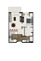 1 bed, 1 bath, 711 sqft, $1,621