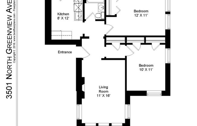 2 beds, 1 bath, 807 sqft, $2,350, Unit 3501-3