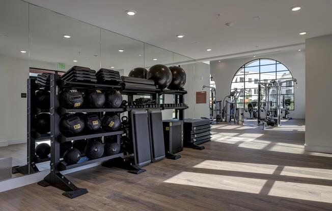 a room filled with furniture and a stove