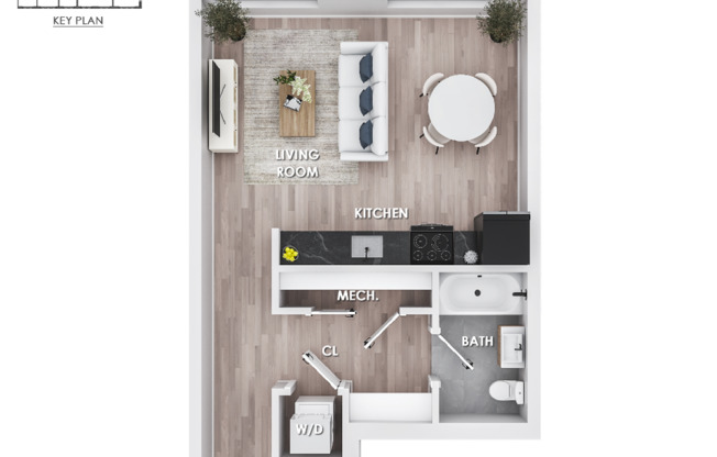 Studio, 1 bath, 650 sqft, $1,650