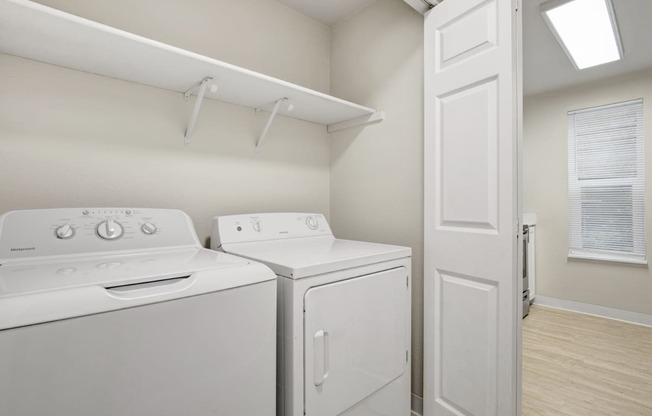 our apartments have a spacious laundry room with washer and dryer at 2000 Lake Washington Apartments, Renton, Washington