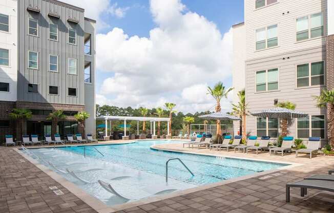 pool side with walking assitance