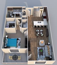 1 bed, 1 bath, 808 sqft, $1,656
