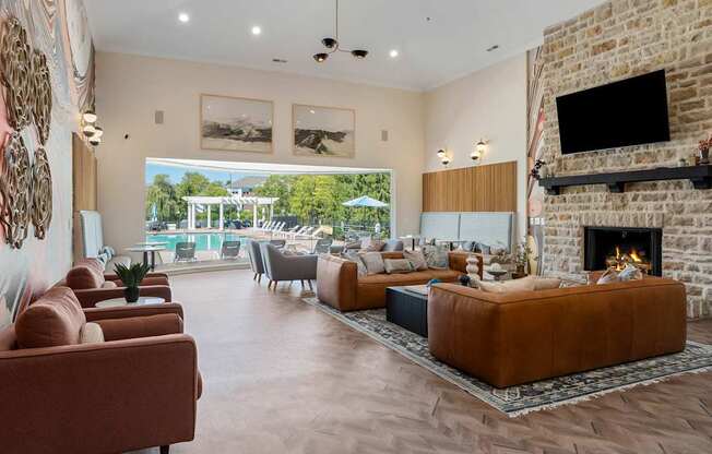 Clubroom with cozy seating, fireplace and television. at The Orchard, Dublin