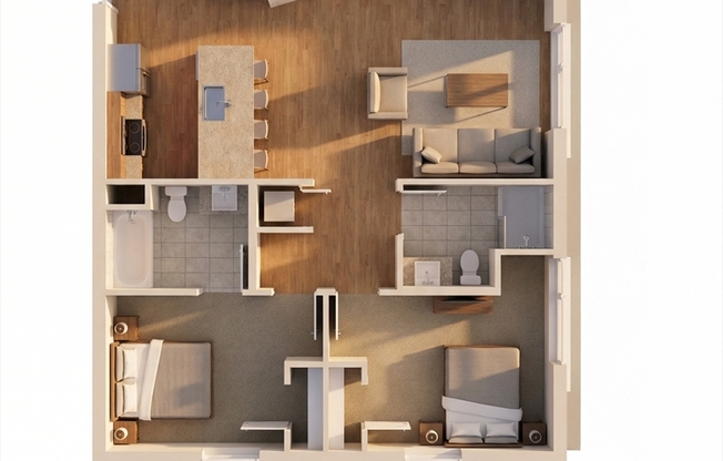 2 beds, 2 baths, 951 sqft, $4,375, Unit 201