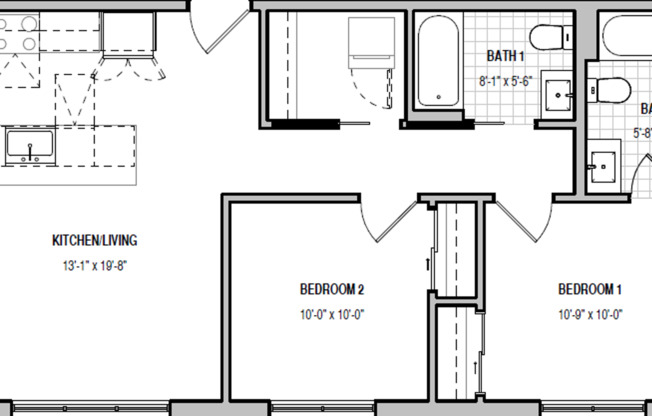 2 beds, 2 baths, 800 sqft, $2,745, Unit 406