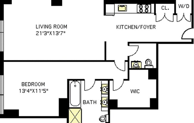 1 bed, 1.5 baths, 948 sqft, $5,850, Unit 5B
