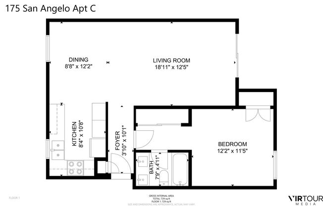 1 bed, 1 bath, 600 sqft, $2,795, Unit 175 206