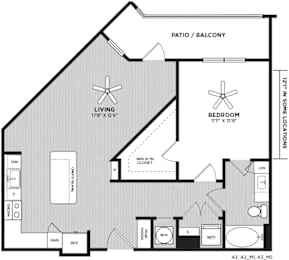 1 bed, 1 bath, 864 sqft, $1,638