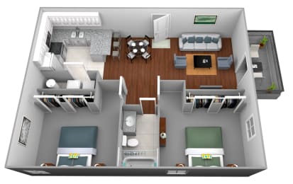 2 beds, 1 bath, 884 sqft, $1,148