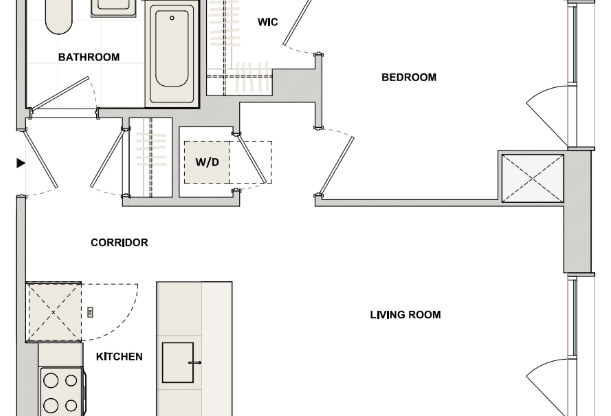 1 bed, 1 bath, $3,483, Unit 6G