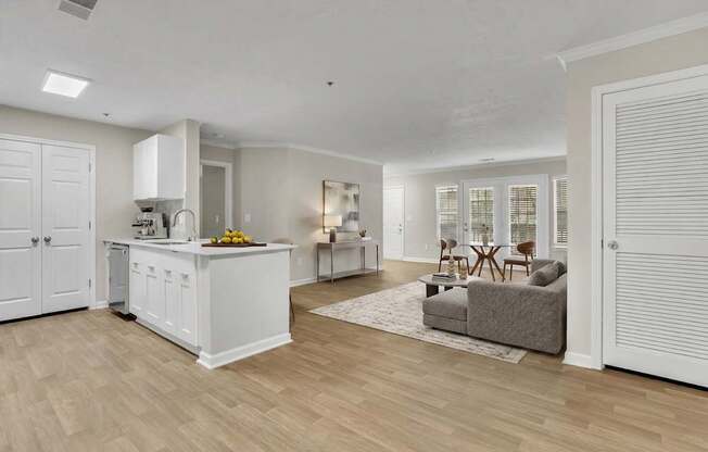 Kitchen and Living Area at Bridgewater Apartments, Georgia, 30096