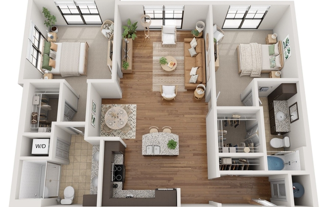 2 beds, 2 baths, 1,196 sqft, $2,045