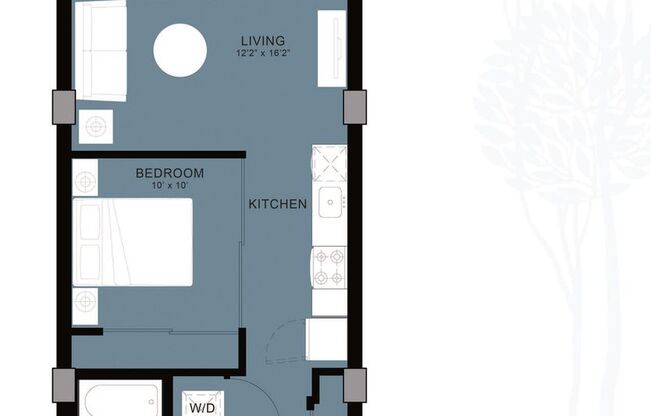 1 bed, 1 bath, 491 sqft, $2,599, Unit 520