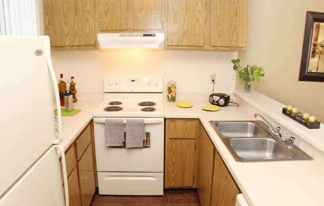 California Place Classic Kitchen with White Appliances