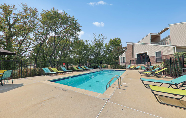 our apartments have a resort style pool with lounge chairs