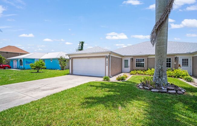 Spacious and updated 3-bedroom, 2-bath duplex in Cape Coral with freshwater canal