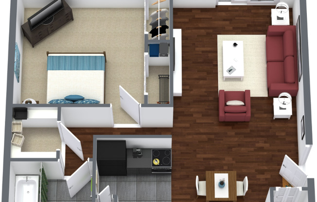 1 bed, 1 bath, 648 sqft, $1,010