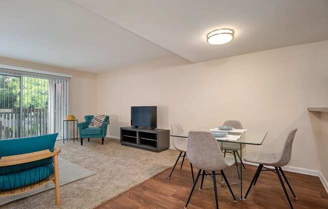 TV, Dinning Area In Living Room at Wilbur Oaks Apartments, Thousand Oaks, CA