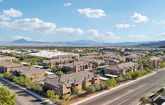 Arial of La Vie on Cross Streets of Carnegie and Pembrook