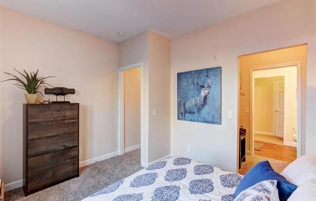 Residence at North Penn bedroom with tall ceilings