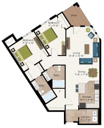 2 beds, 2 baths, 1,181 sqft, $1,895