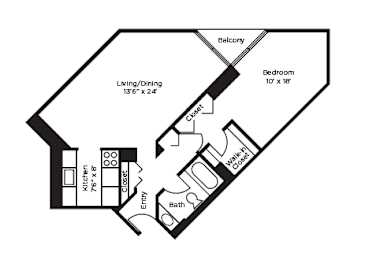 1 bed, 1 bath, 825 sqft, $2,315