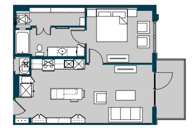 1 bed, 1 bath, 723 sqft, $1,795