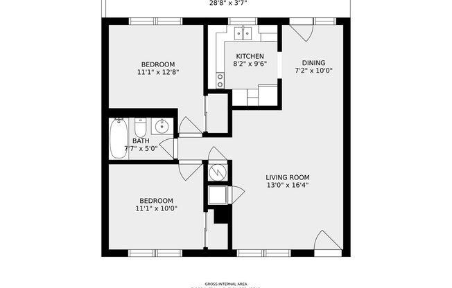 2 beds, 1 bath, 725 sqft, $1,226